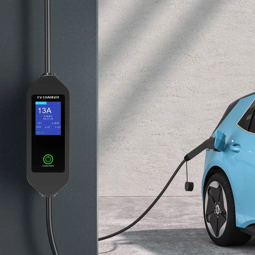 8/10/13/16/32Amp Adjustable GBT Portable EV Charger 7KW